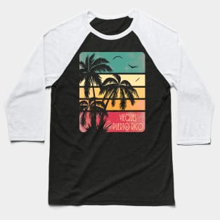 Viegues Puerto Rico Vintage Sunset Baseball T-Shirt